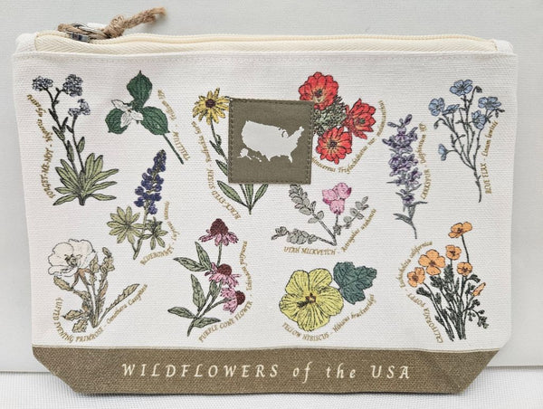 WILDFLOWERS ZIP CANVAS BAG