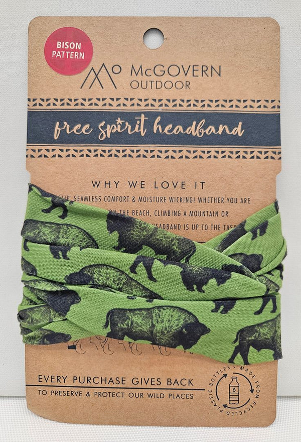 Bison Green Headband