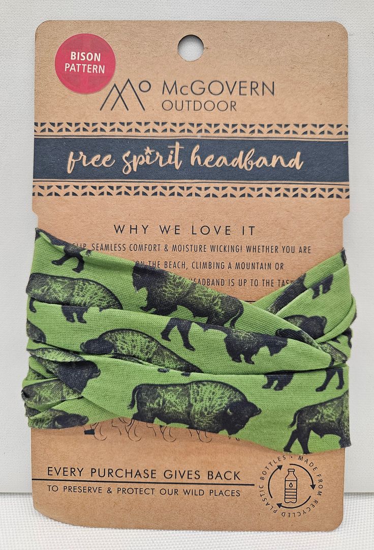 Bison Green Headband