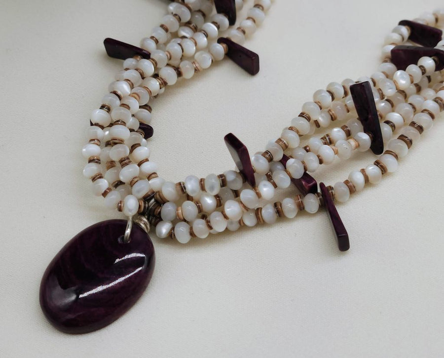 DR2 RVS MOP/PRP/SOY Necklace