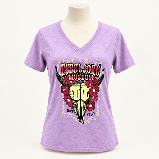 TEE XL FLORAL COW SKULL EJ