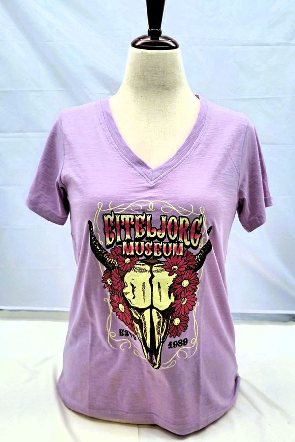 TEE XXL FLORAL COW SKULL EJ