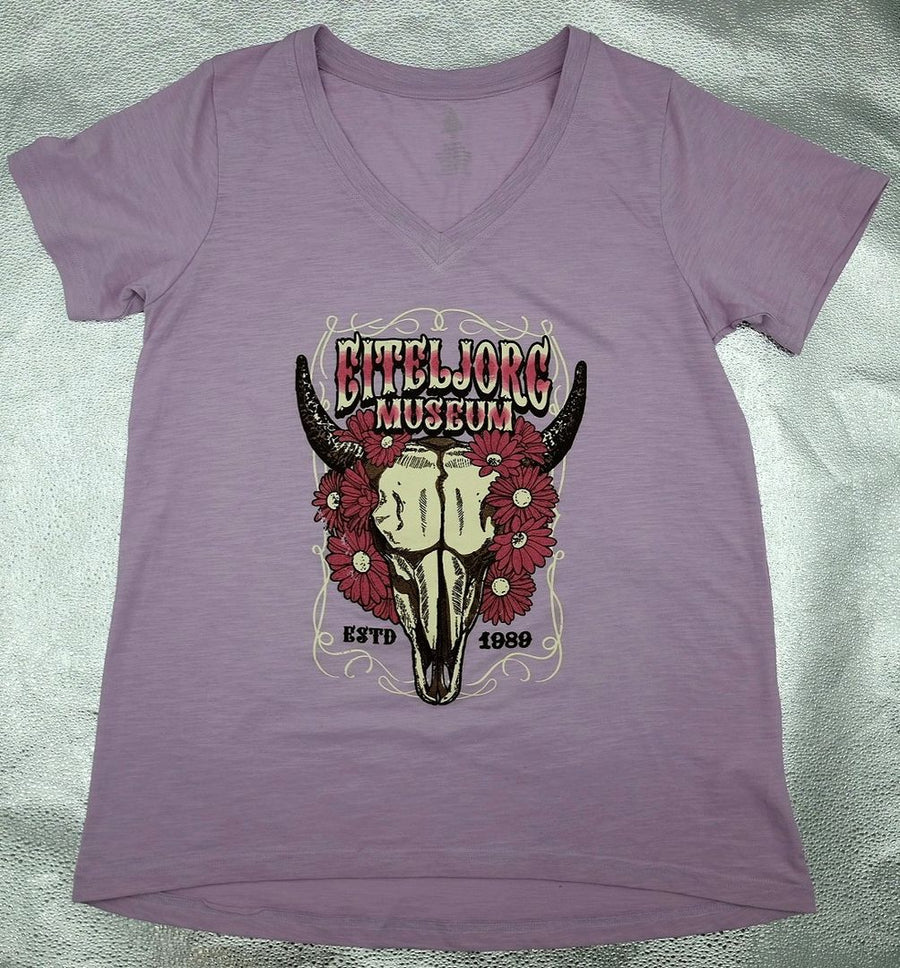 TEE XL FLORAL COW SKULL EJ